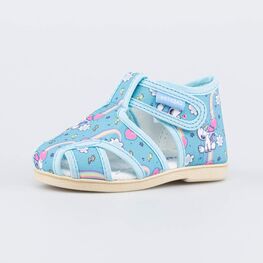 121045-75 Сандалии на липучке Радуга для девочки голубой