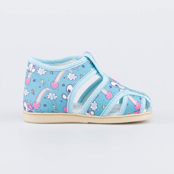 121045-75 Сандалии на липучке Радуга для девочки голубой фото №2