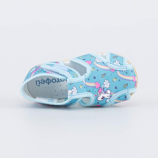 121045-75 Сандалии на липучке Радуга для девочки голубой фото №4