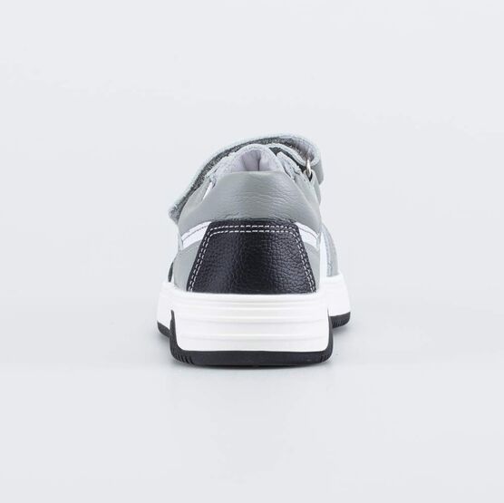532321-24 Кожаные полуботинки для мальчика для мальчики серый + белый фото №5