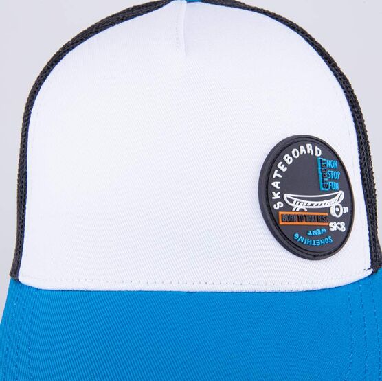 07709016-40 Кепка-бейсболка с сеткой для мальчика для мальчики черный + голубой фото №3