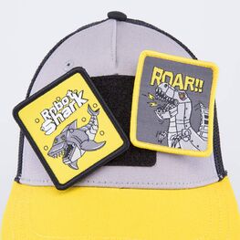 07709018-40 Кепка-бейсболка с сеткой для мальчика Акула для мальчики черный + желтый фото №3