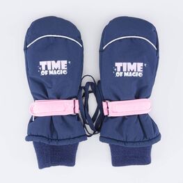 07821255-40 Варежки утепленные Время волшебства для девочки синий + розовый