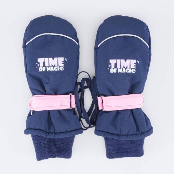07821255-40 Варежки утепленные Время волшебства для девочки синий + розовый