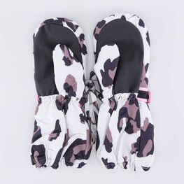 07821257-40 Варежки-краги Леопард для девочки белый + розовый фото №2