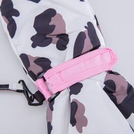 07821257-40 Варежки-краги Леопард для девочки белый + розовый фото №4