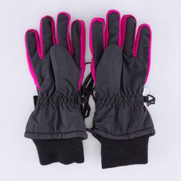 07822248-40 Перчатки с тинсулейт черно-розовый для девочки черный + фуксия фото №2