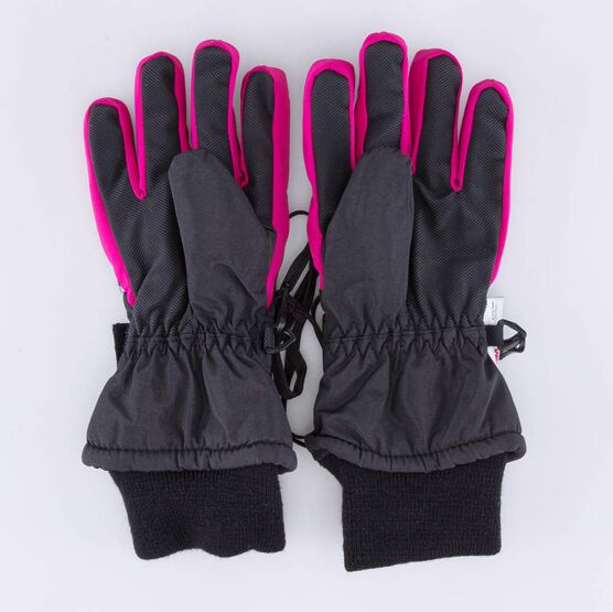 07822248-40 Перчатки с тинсулейт черно-розовый для девочки черный + фуксия фото №2