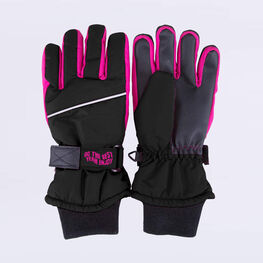 07822248-40 Перчатки с тинсулейт черно-розовый для девочки черный + фуксия