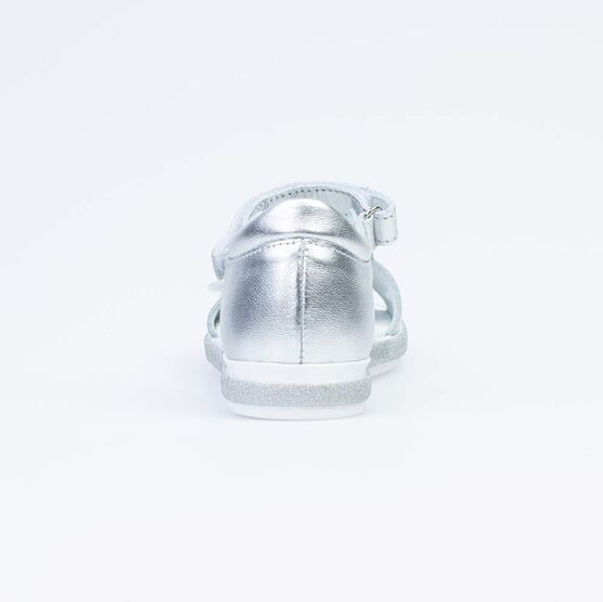 522149-23 Нарядные босоножки для девочки для девочки серебристый фото №5