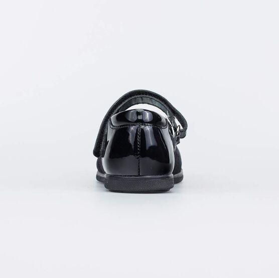 532266-24 Чёрные туфли-балетки Сердечки для девочки черный фото №5