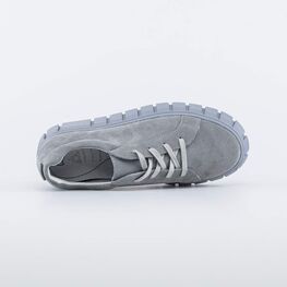 732361-22 Полуботинки из натурального велюра для девочки серый фото №4