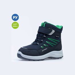 654818-42 Мембранные ботинки SoftShell для мальчики син-зел