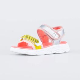 624030-11 Пляжные сандалии для девочки срб-коралл