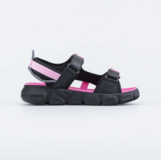 724028-13 Пляжные сандалии на липучках для девочки-подростка для девочки чер-роз фото №2
