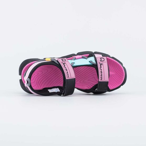 724028-13 Пляжные сандалии на липучках для девочки-подростка для девочки чер-роз фото №4