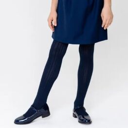 07832269-40 Детские колготки в рубчик 60DEN BNM синий для девочки синий фото №2