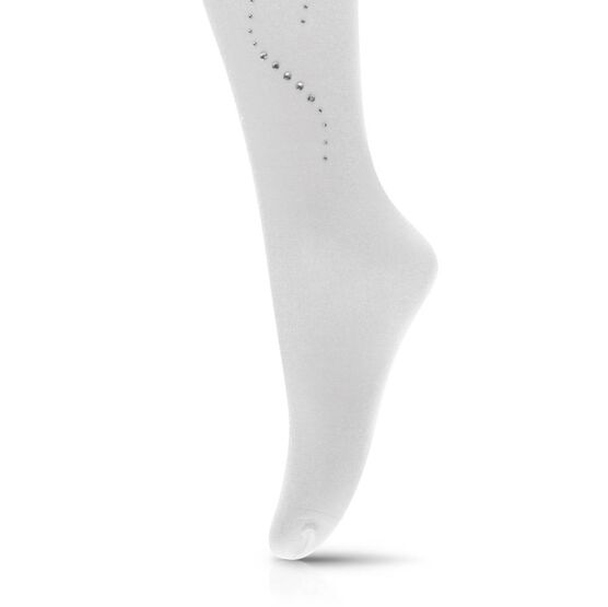 07832270-40 Детские колготки со стразами 60DEN BNM белый для девочки белый фото №3
