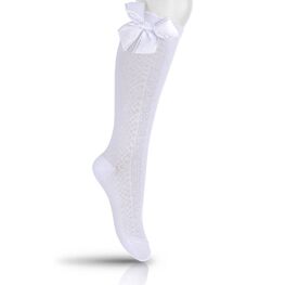 07842594-40 Белые гольфы из хлопка с бантом BNM для девочки белый
