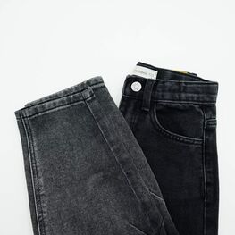 07773007-40 Джинсы для мальчика Balloon Fit с градиентом для мальчики черный + серый фото №3