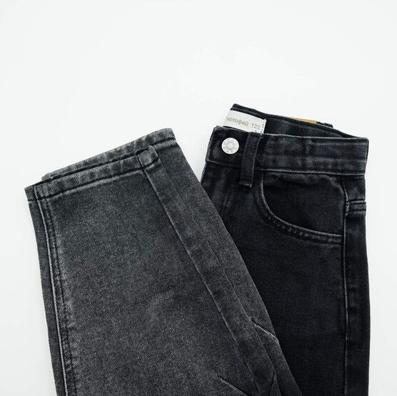 07773007-40 Джинсы для мальчика Balloon Fit с градиентом для мальчики черный + серый фото №3