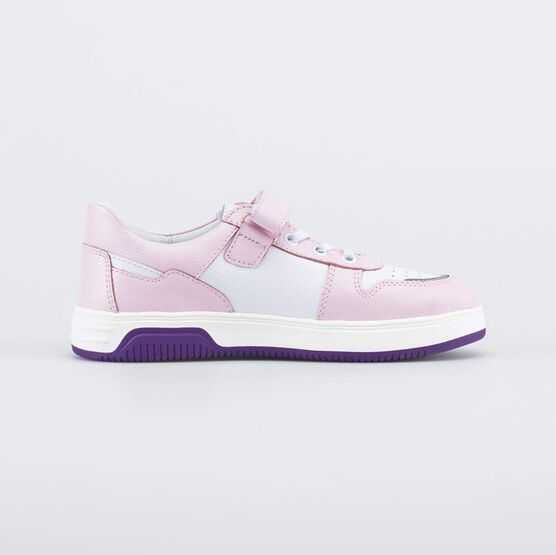 532321-22 Кожаные полуботинки для девочки для девочки розовый + фиолетовый фото №2