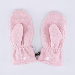 07821256-00 Флисовые варежки двухслойные розовый для девочки розовый фото №2