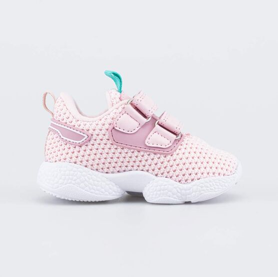 044001-11 Детские текстильные кроссовки на липучках для девочки розовый фото №2