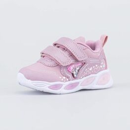 044002-71 Розовые кроссовки с LED и Softshell для девочки розовый