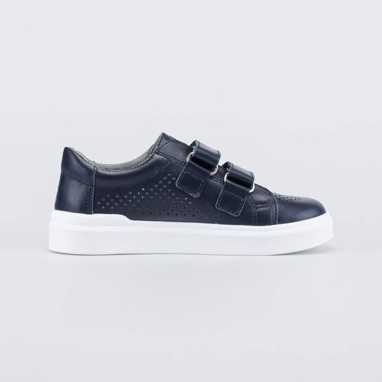 732352-22 Кожаные полуботинки с перфорацией для мальчики синий фото №2