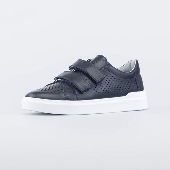 732352-22 Кожаные полуботинки с перфорацией для мальчики синий