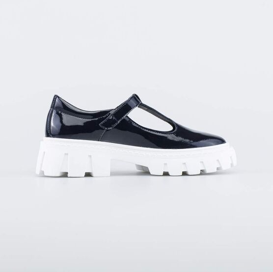 732360-22 Кожаные лаковые туфли для девочки-подростка для девочки синий фото №2