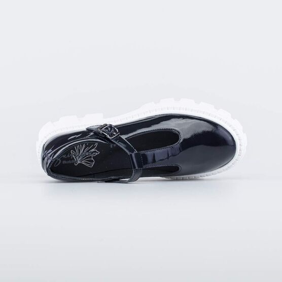 732360-22 Кожаные лаковые туфли для девочки-подростка для девочки синий фото №4