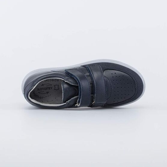 532279-25 Кожаные кеды для мальчика для мальчики синий фото №4