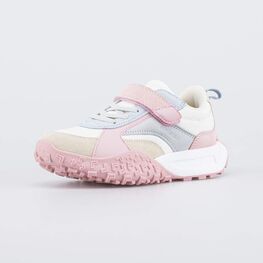 644504-72 Кроссовки-буст с Softshell для девочки бежевый + розовый