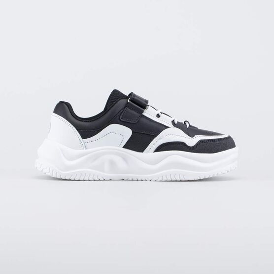 644491-72 Черные кожаные кроссовки на липучке для мальчики черный + белый фото №2