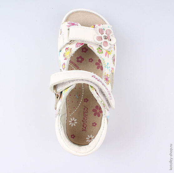 322060-22 Босоножки для девочки бел-цве фото №4