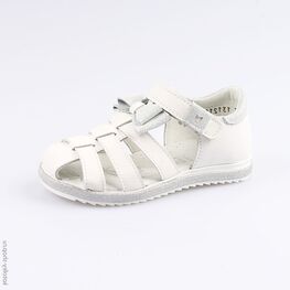 322085-22 Босоножки для девочки кожаные для девочки бел-срб