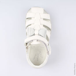 322085-22 Босоножки для девочки кожаные для девочки бел-срб фото №4