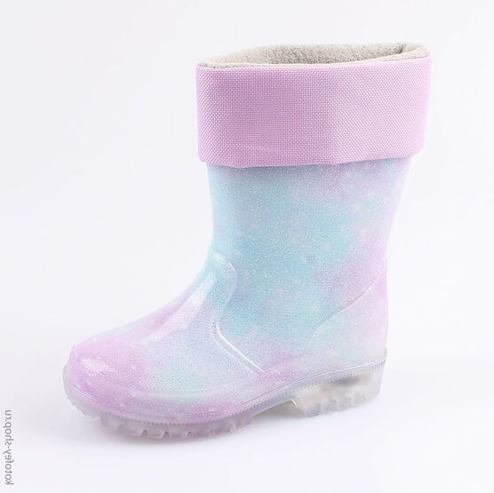 266022-11 Резиновые сапоги с LED-подсветкой для девочки гол-роз