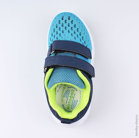 344234-72 Кроссовки с LED-подсветкой на подошве для мальчики гол-син фото №4