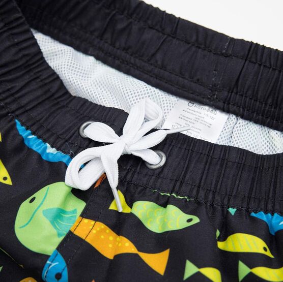 07753019-40 Шорты пляжные для мальчика Рыбки для мальчики черный фото №4