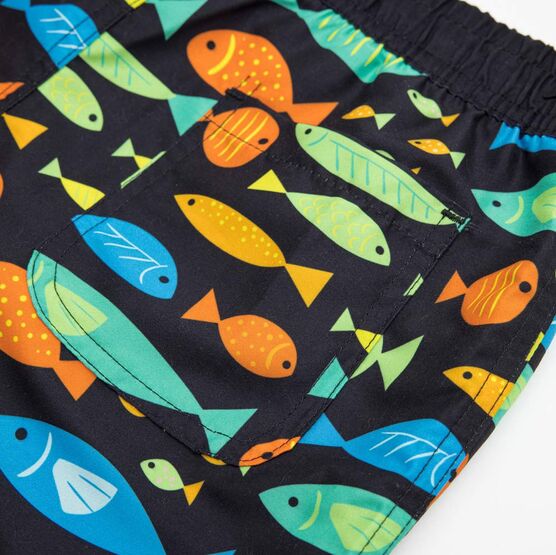 07753019-40 Шорты пляжные для мальчика Рыбки для мальчики черный фото №5