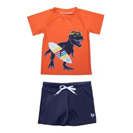 07753032-40 Комплект купальный Динозаврик - серфер для мальчики оранжевый