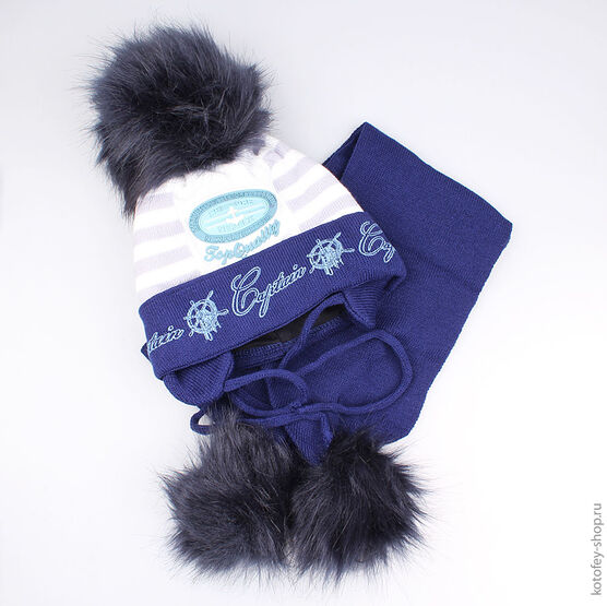 07711058-00 Комплект (шапка и шарф) зимний серый для мальчики серый