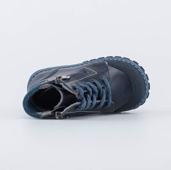 152292-36 Ботинки на молнии из натуральной кожи для мальчики синий фото №4