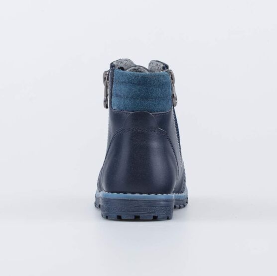 152292-36 Ботинки на молнии из натуральной кожи для мальчики синий фото №5