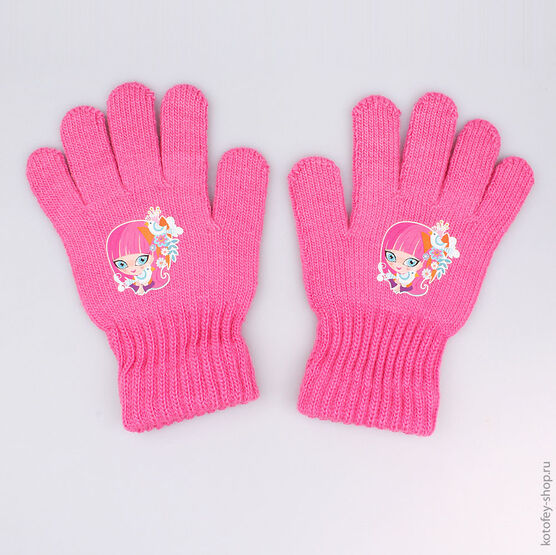 07822088-10 Перчатки однослойные розовые для девочки розовый