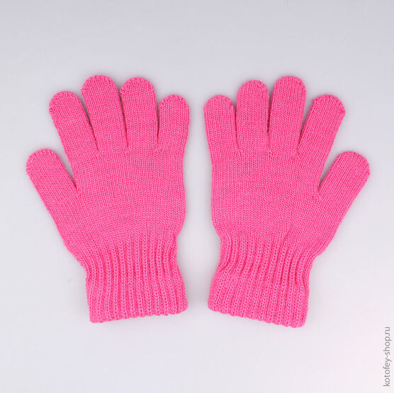 07822088-10 Перчатки однослойные розовые для девочки розовый фото №2