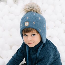 07711149-40 Зимняя шапка для мальчика, джинс для мальчики джинс фото №3